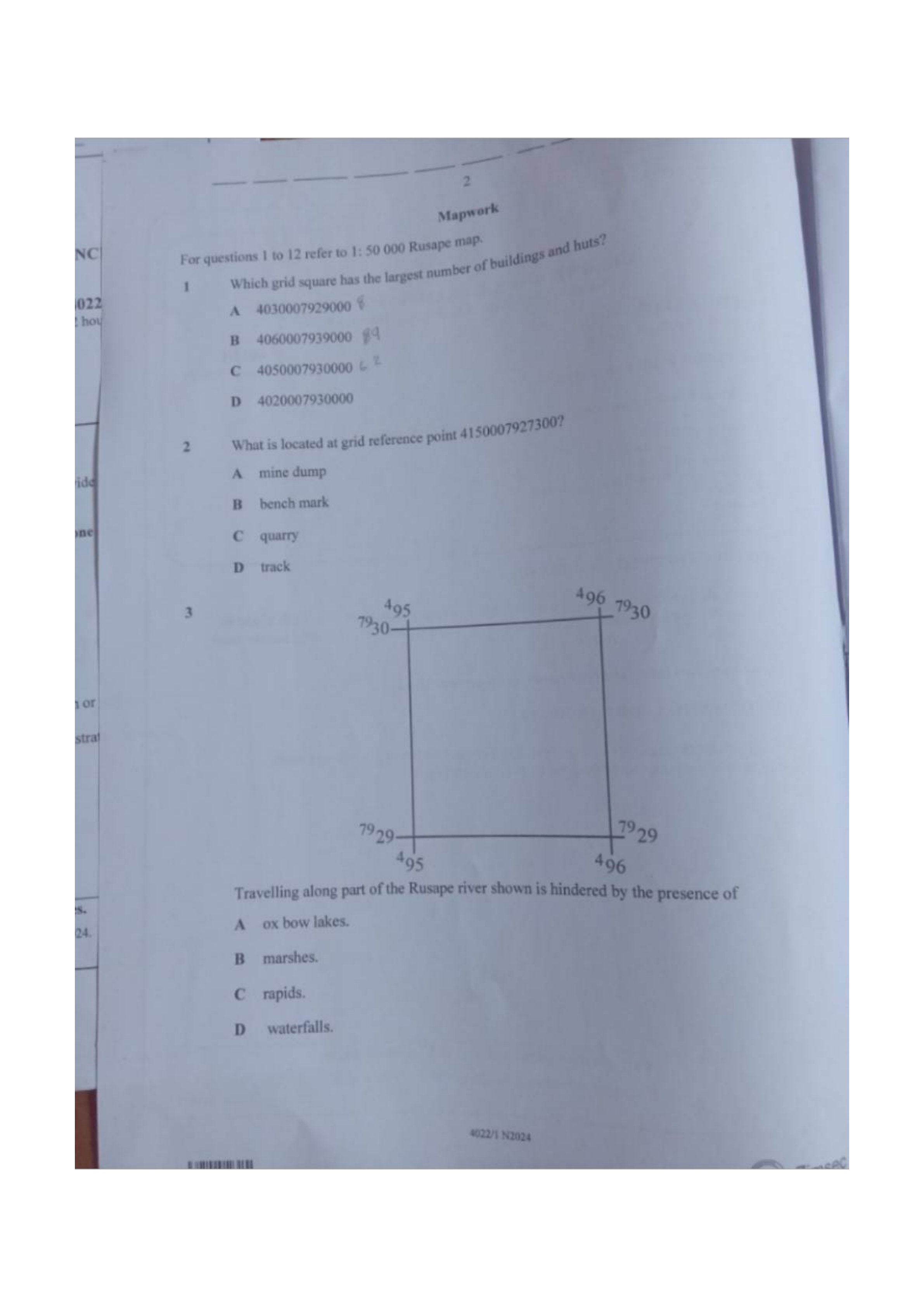 First page of ZIMSEC O-Level Geography Paper 1 November 2024 Question Paper