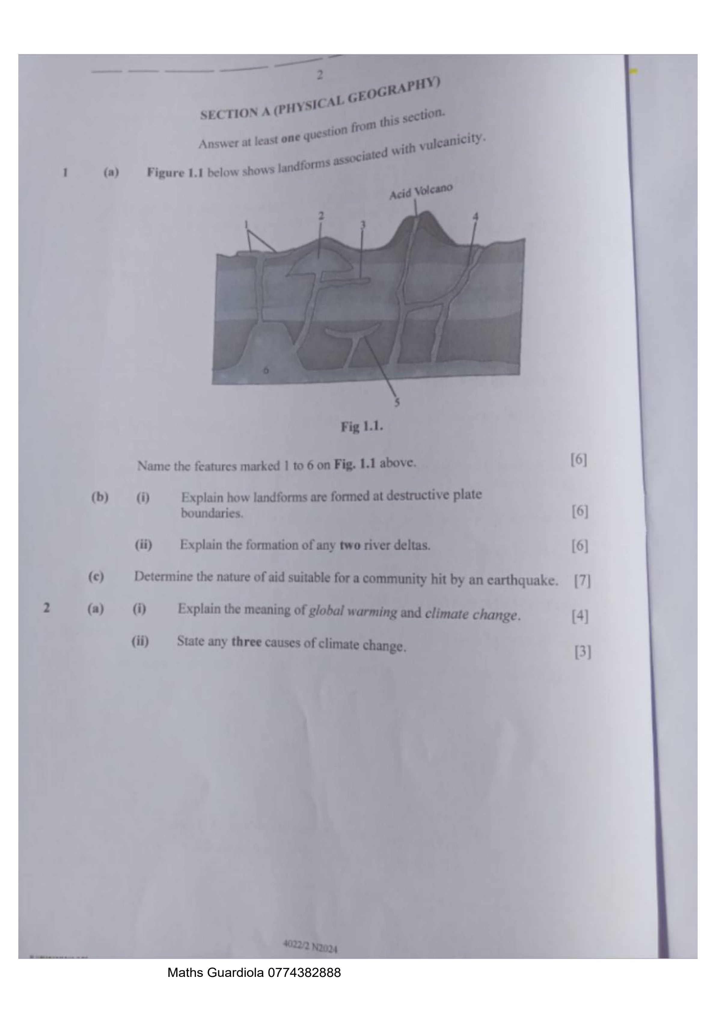 First page of ZIMSEC O-Level Geography Paper 2 November 2024 Question Paper