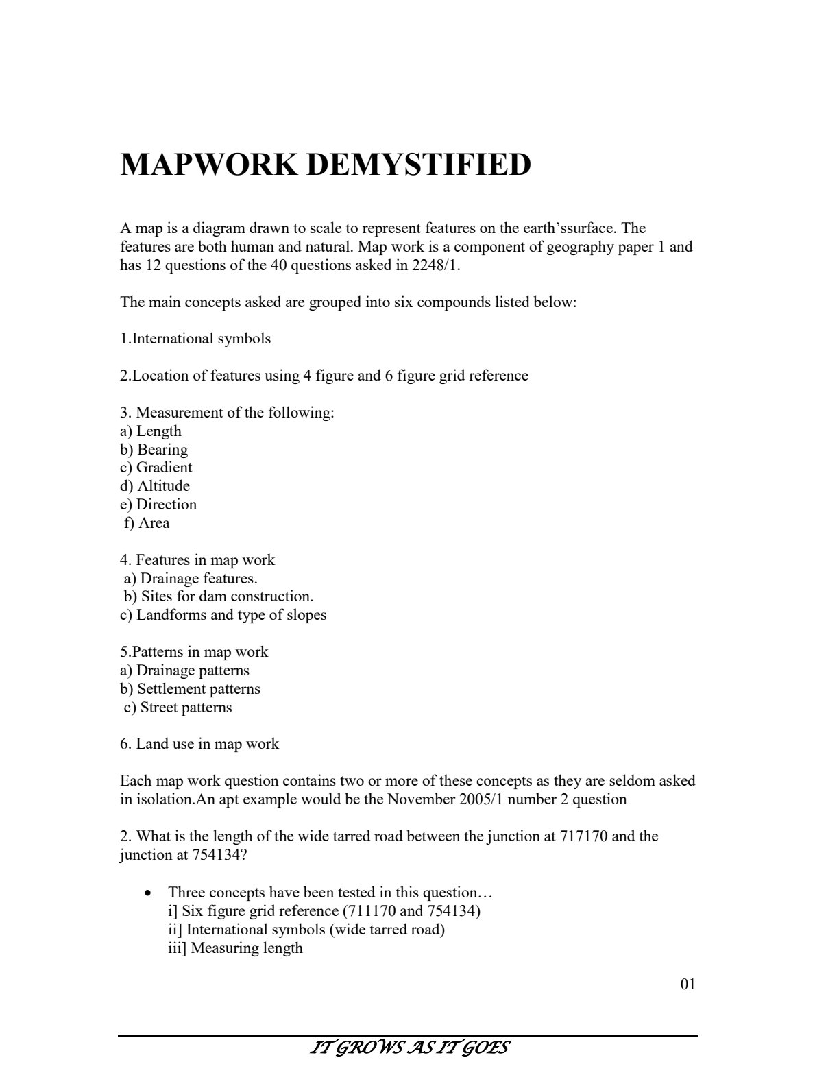 First page of ZIMSEC O-Level Geography Study Guide