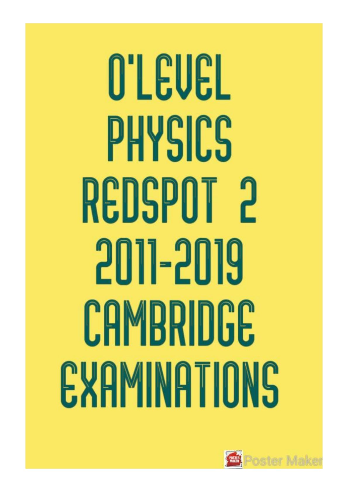 First page of ZIMSEC O-Level Physics Redspot 2011-2019 Study Guide