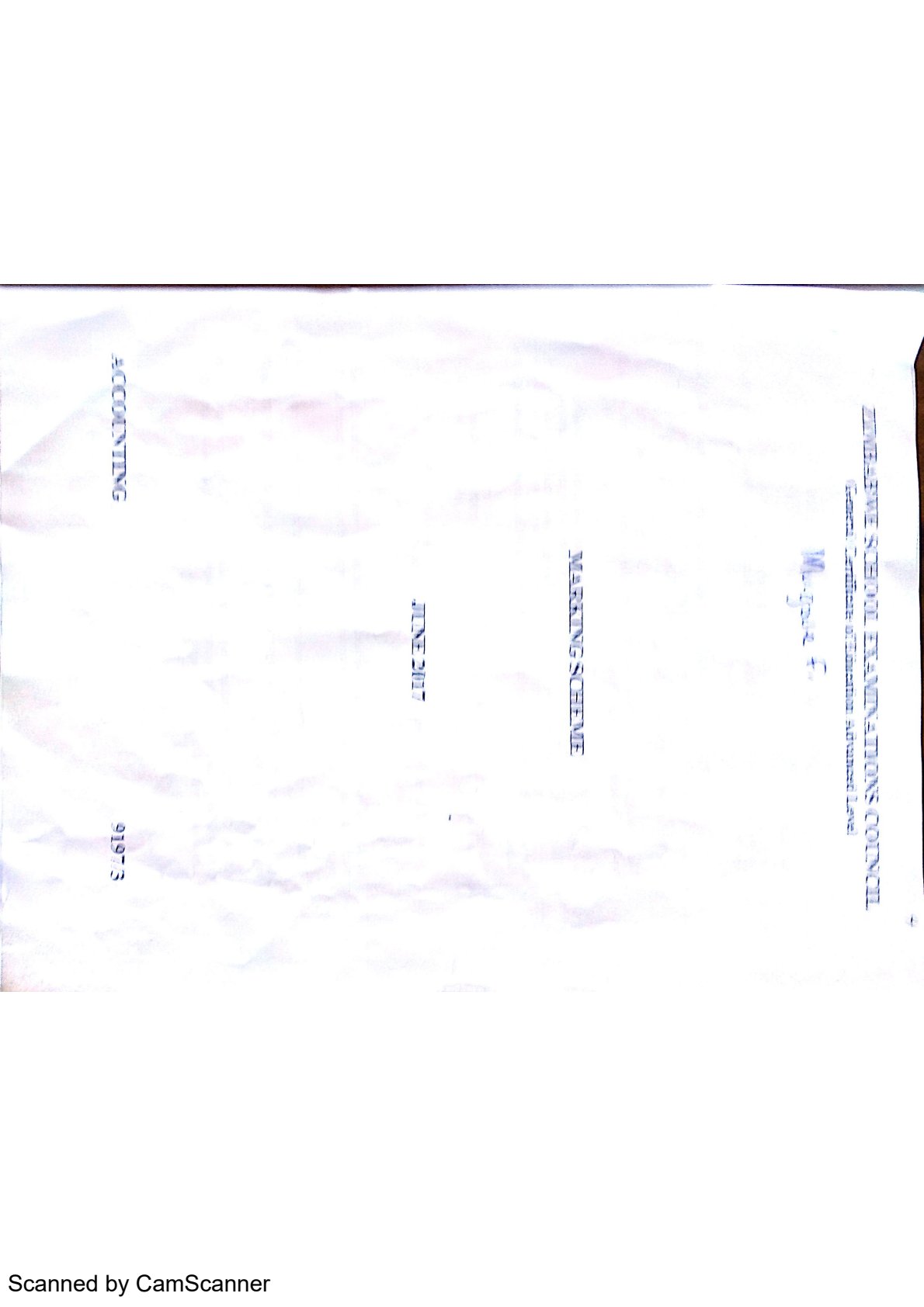 First page of ZIMSEC O-Level Principles of Accounts Paper 3 June 2017 Marking Scheme