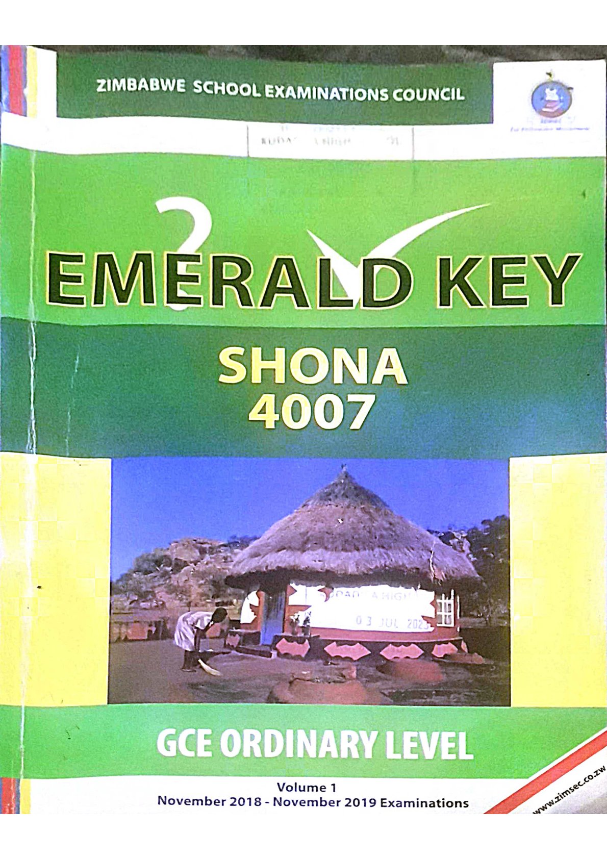 First page of ZIMSEC O-Level Shona Emerald Key 2018-2019 Study Guide