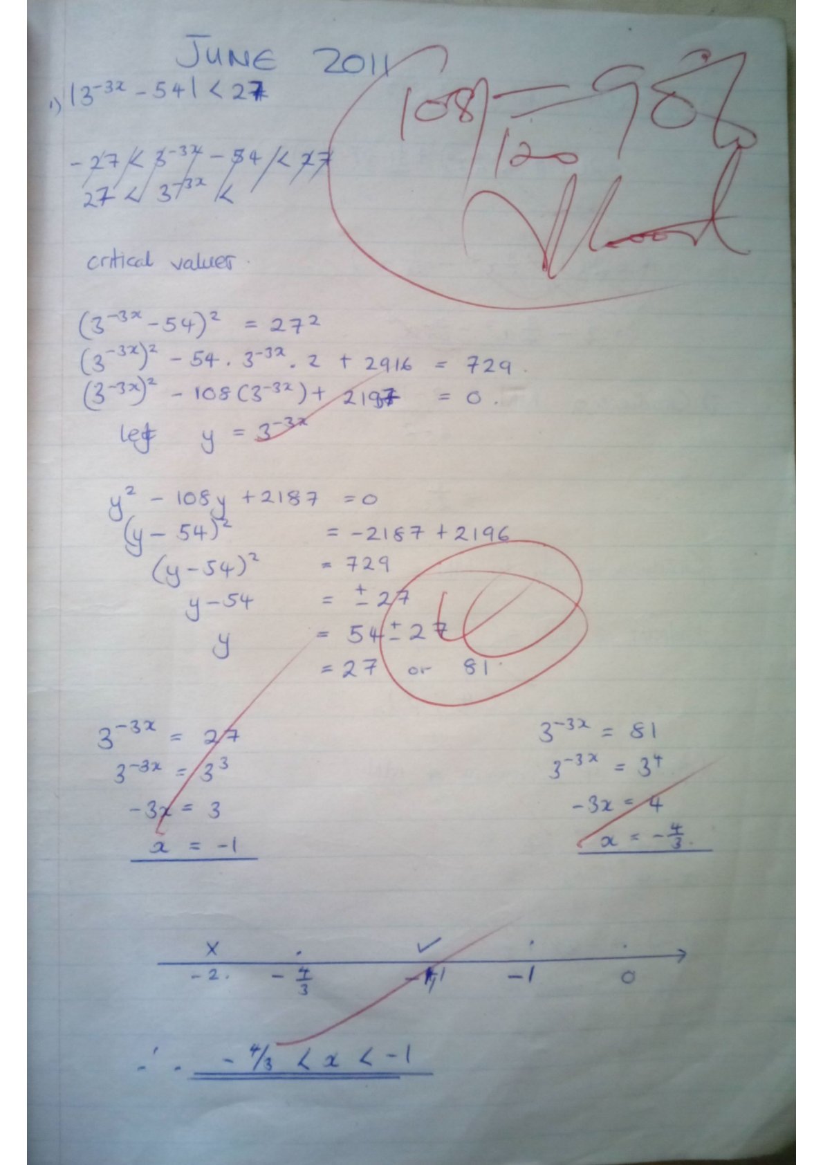 First page of ZIMSEC Secondary Mathematics Paper 1 June 2011 Marking Scheme